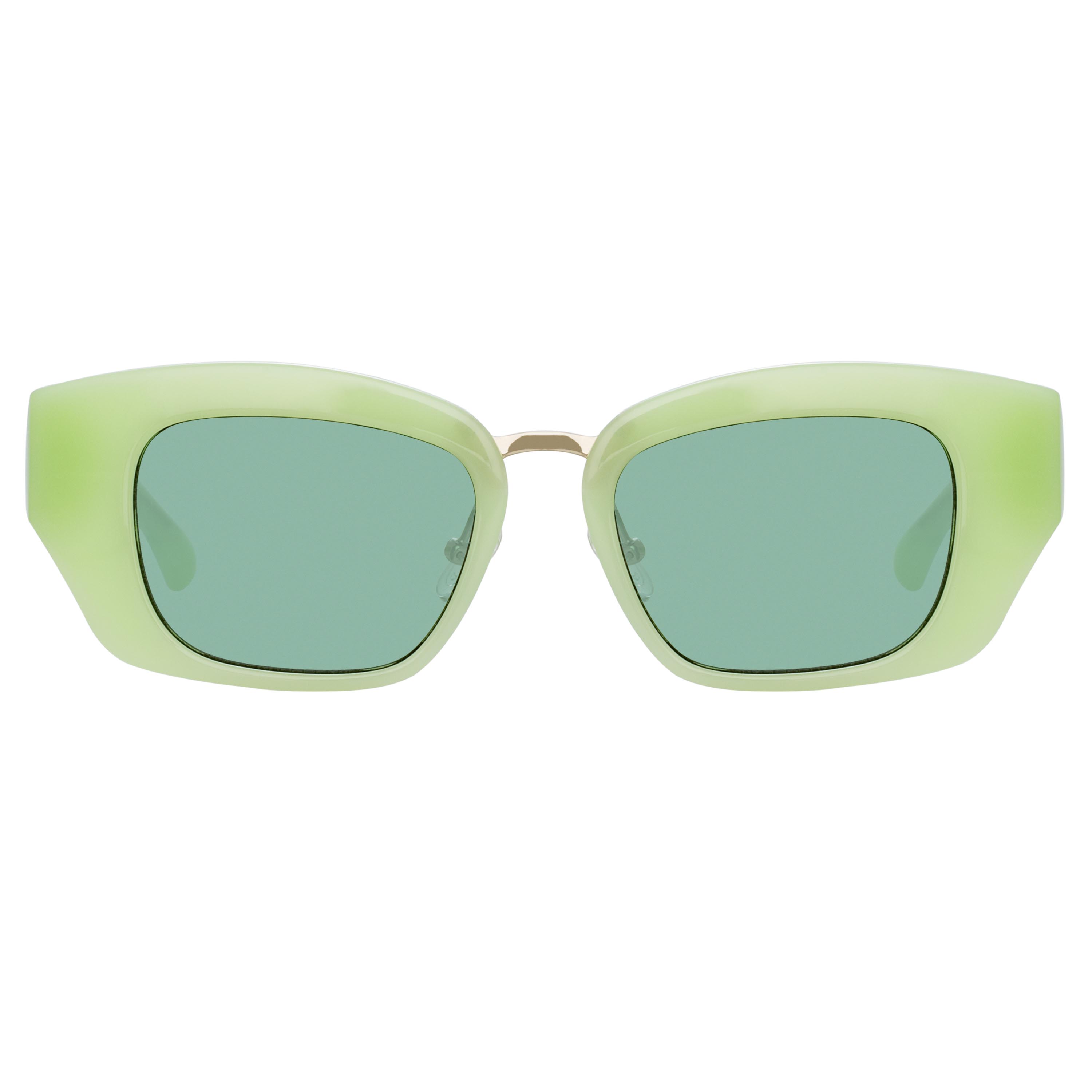 Dries Van Noten Ladies Cat Eye Green Sunglasses