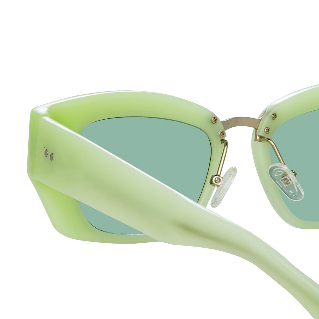 Dries Van Noten Ladies Cat Eye Green Sunglasses