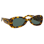 Dries Van Noten Men's Aviator Green Sunglasses