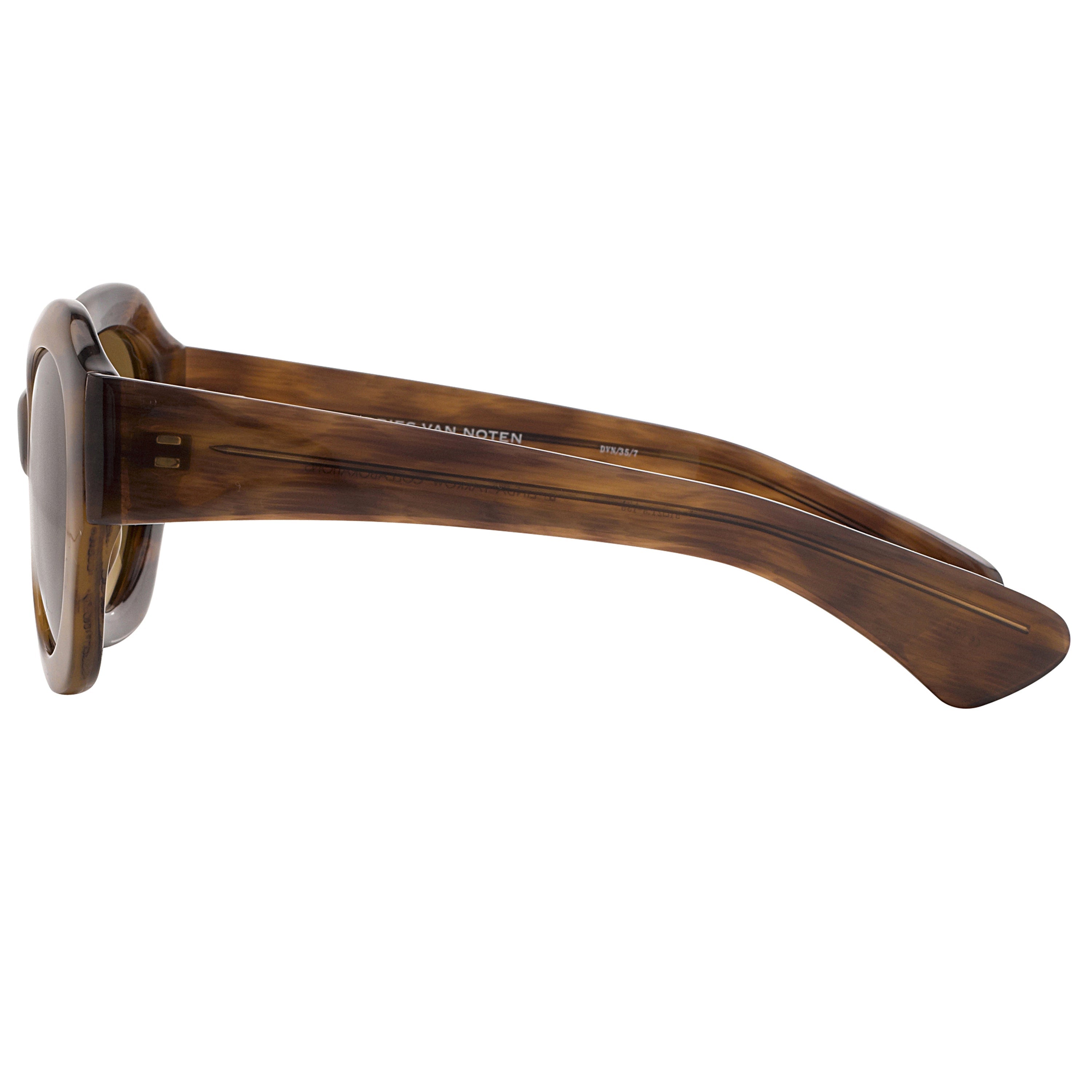 Dries Van Noten Unisex Oversized Brown Sunglasses