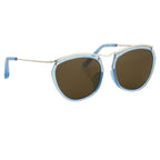 Dries Van Noten Ladies Round Brown Sunglasses