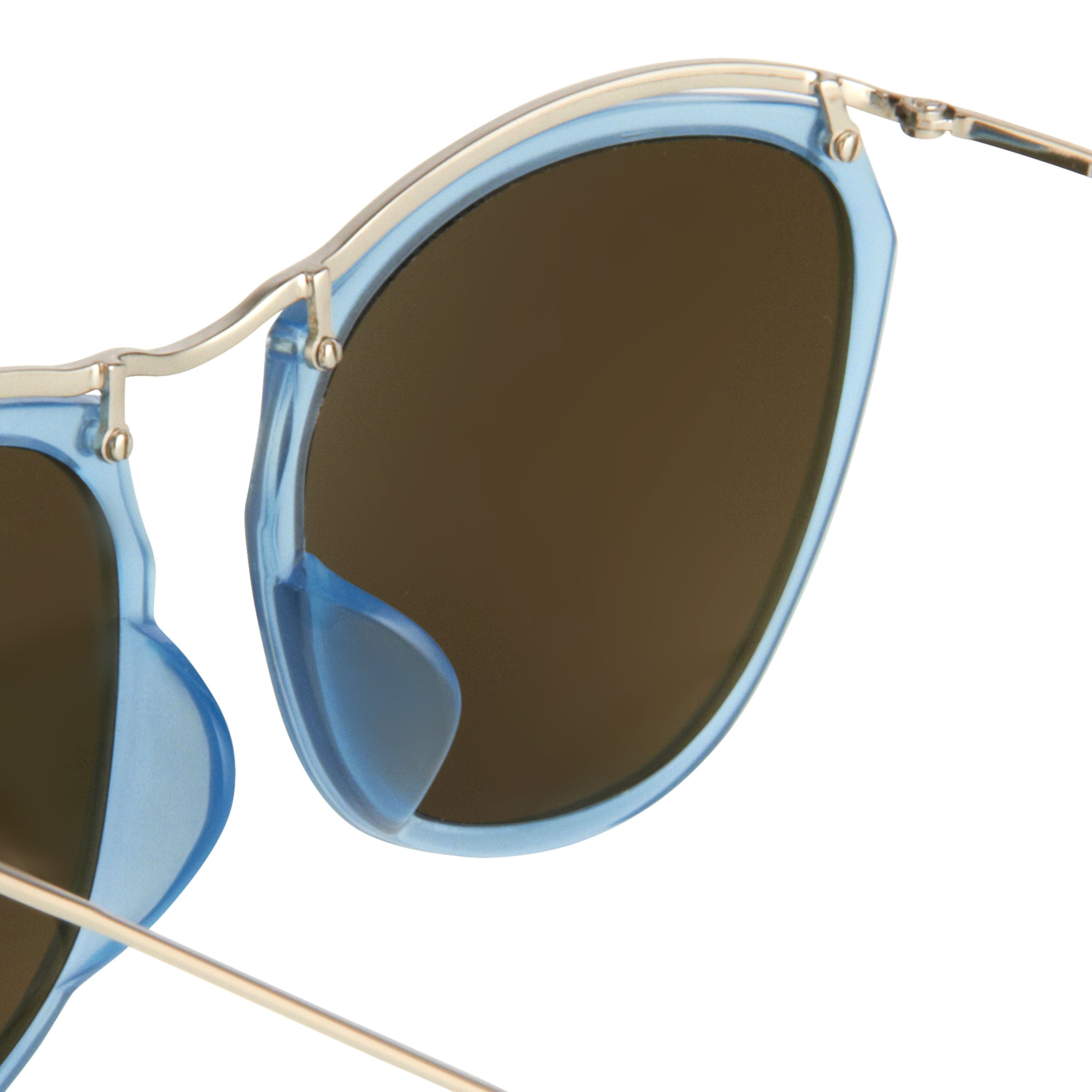 Dries Van Noten Ladies Round Brown Sunglasses