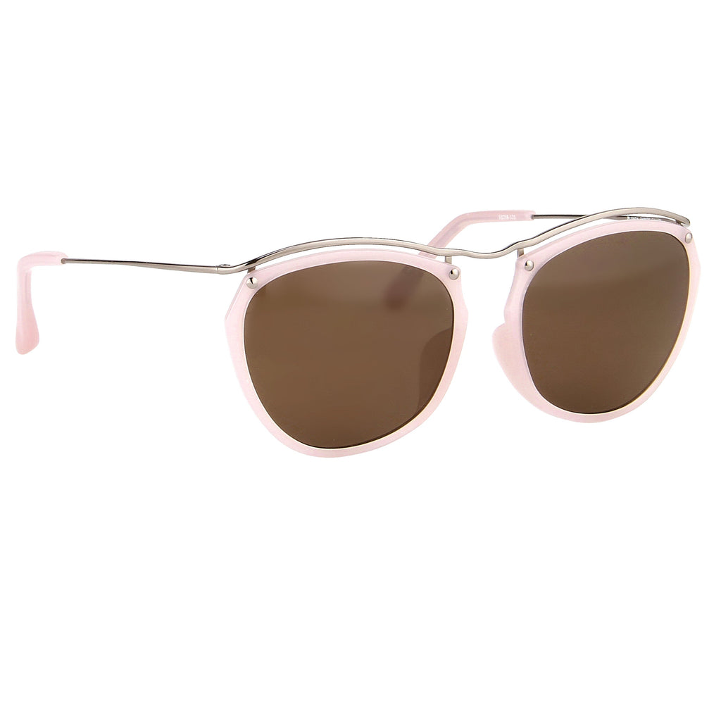 Dries Van Noten Ladies Round Brown Sunglasses