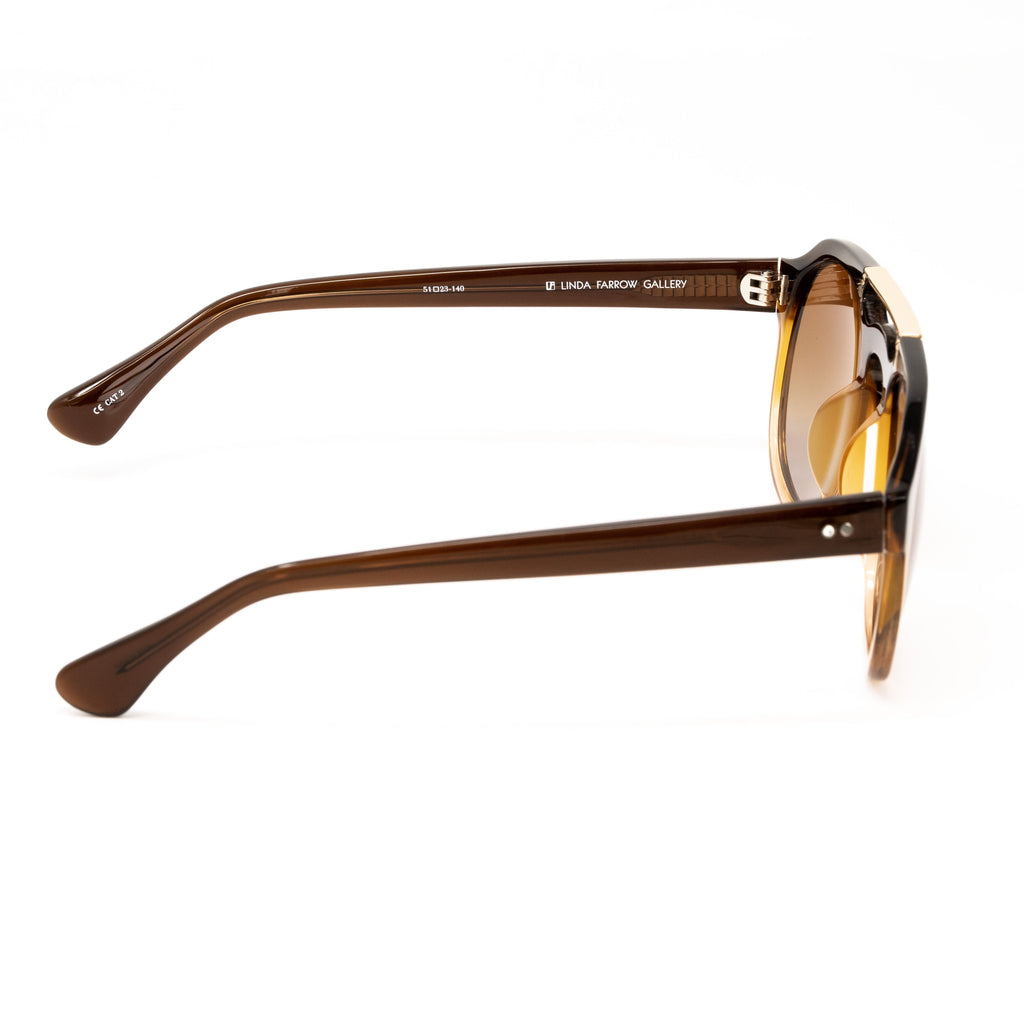 Dries Van Noten x Linda Farrow Dark Brown Sunglasses