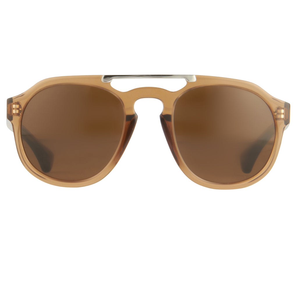 Dries Van Noten Unisex Aviator Brown Sunglasses