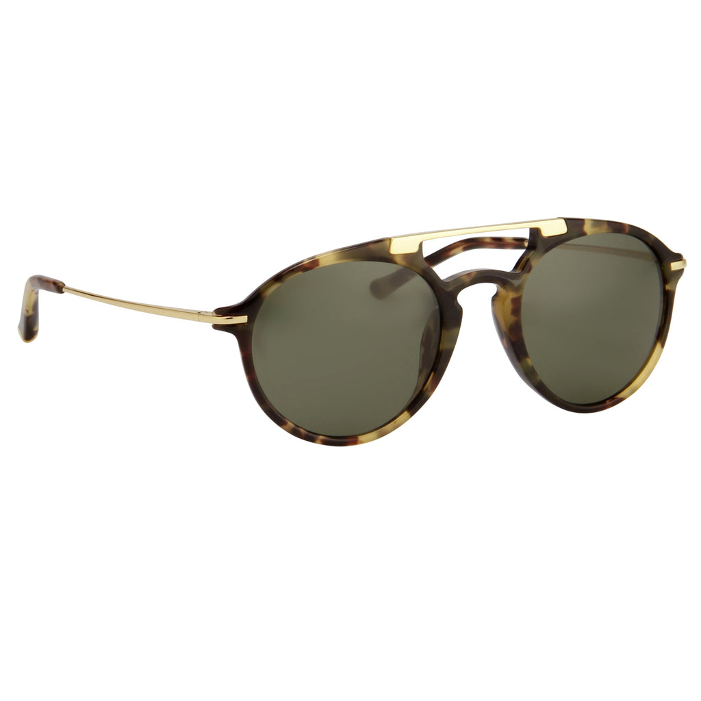 Dries Van Noten Men's Aviator Green Sunglasses