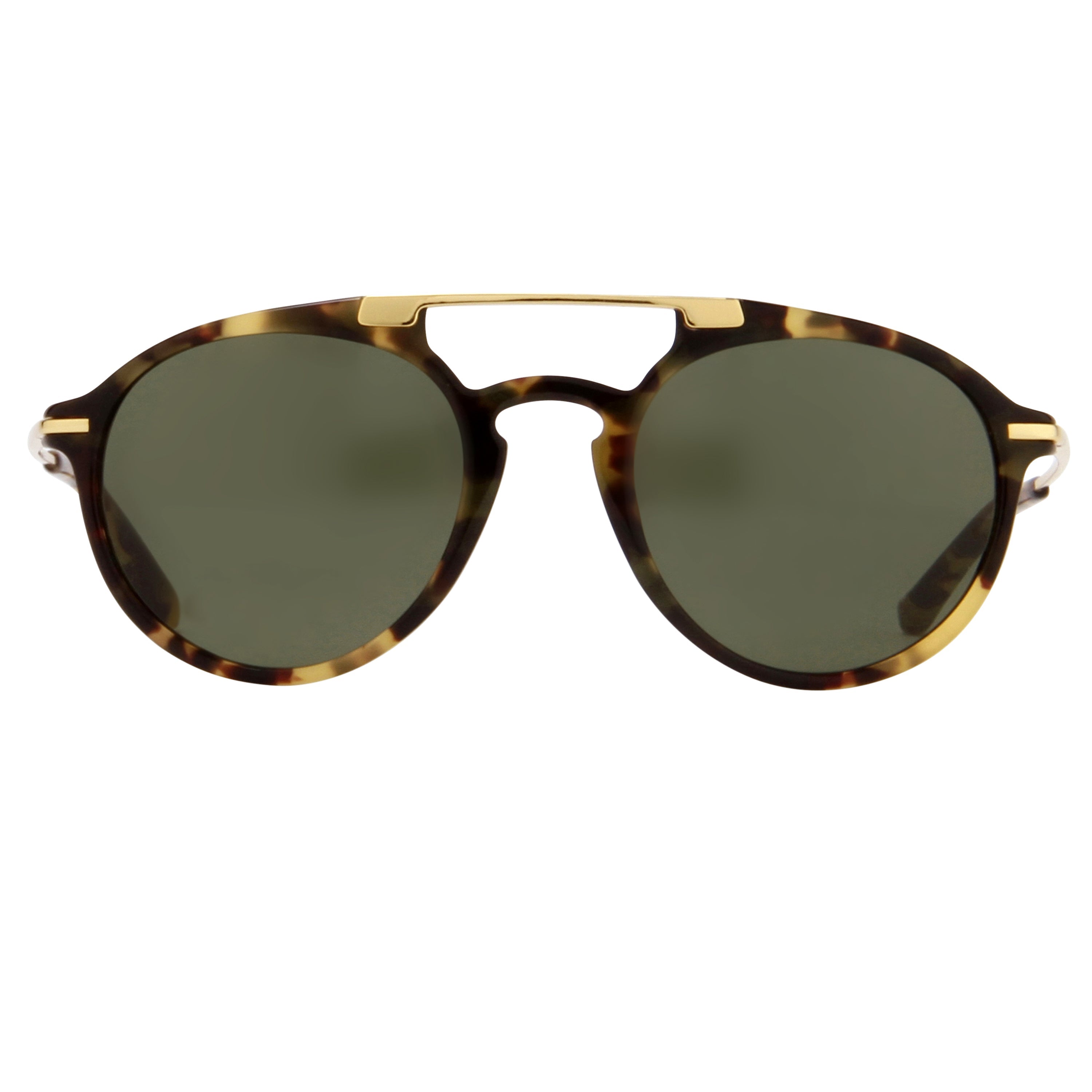Dries Van Noten Men's Aviator Green Sunglasses