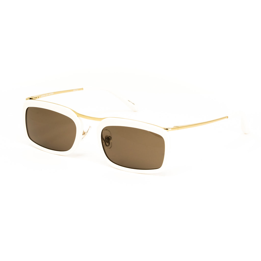 Dries Van Noten x Linda Farrow White/Gold Sunglasses