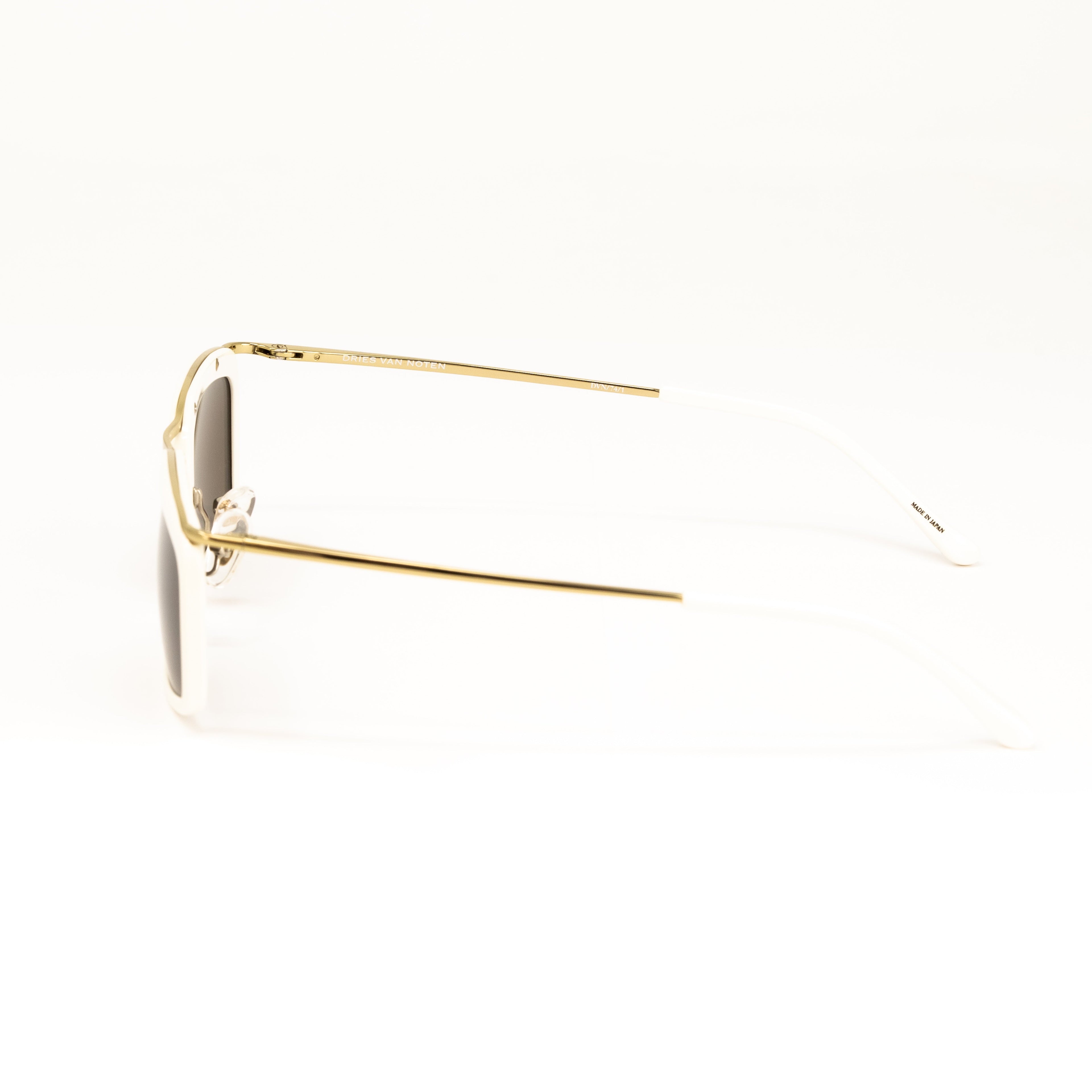 Dries Van Noten x Linda Farrow White/Gold Sunglasses