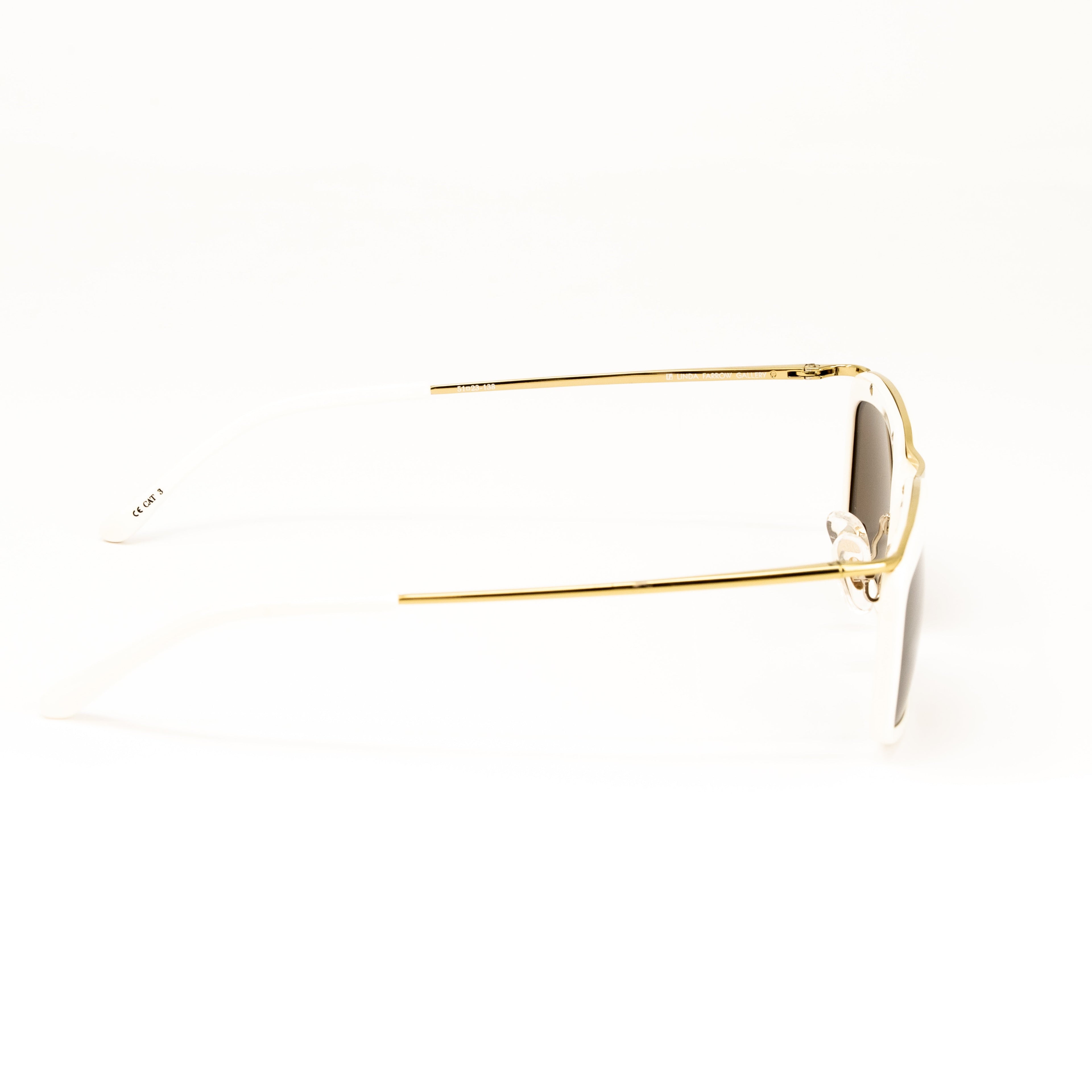 Dries Van Noten x Linda Farrow White/Gold Sunglasses