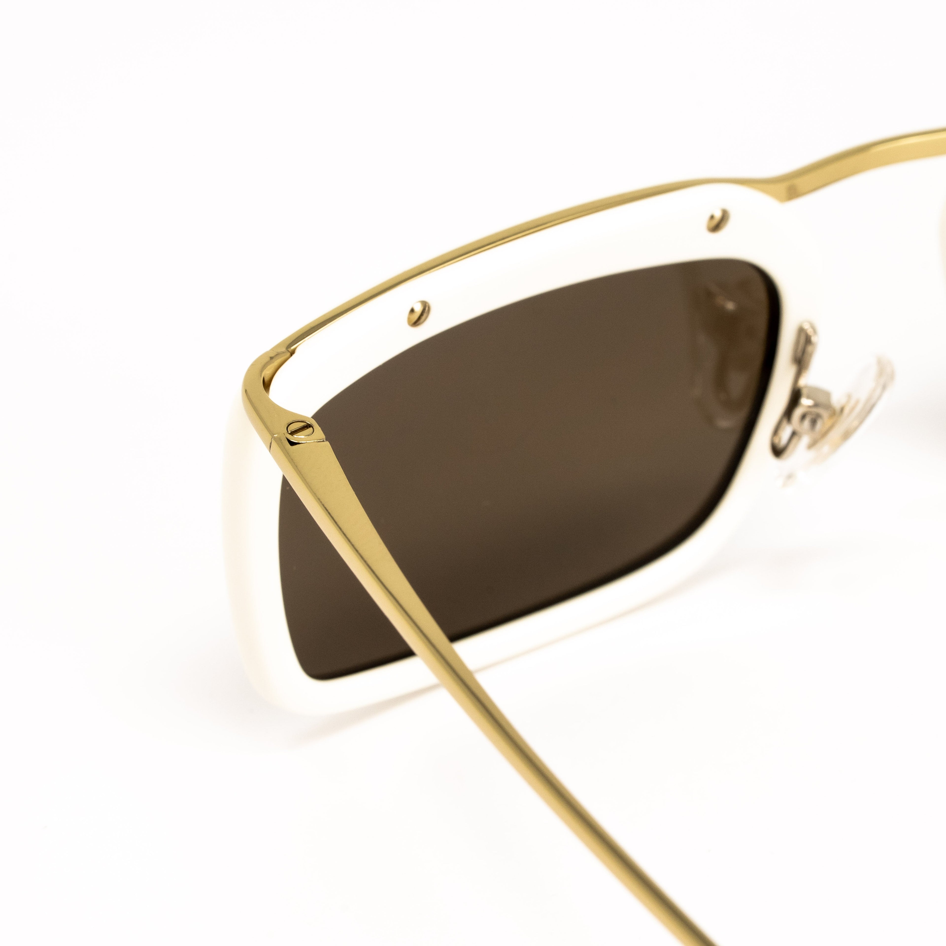 Dries Van Noten x Linda Farrow White/Gold Sunglasses