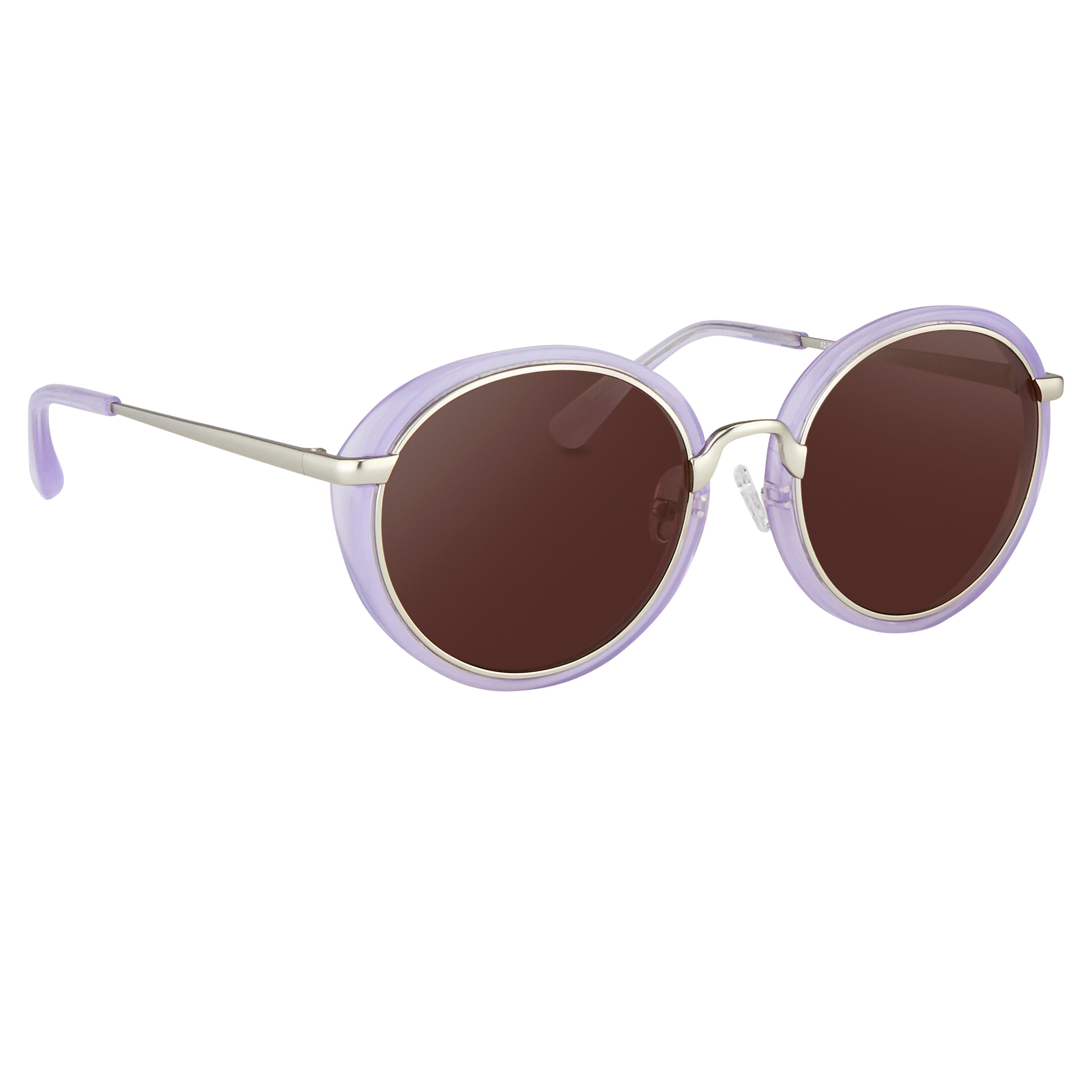 Dries Van Noten Men's Oval Brown Sunglasses