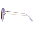 Dries Van Noten Men's Oval Brown Sunglasses