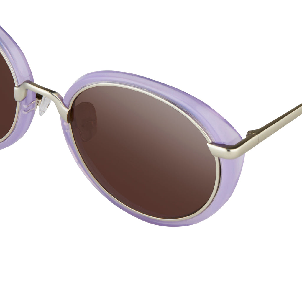 Dries Van Noten Men's Oval Brown Sunglasses