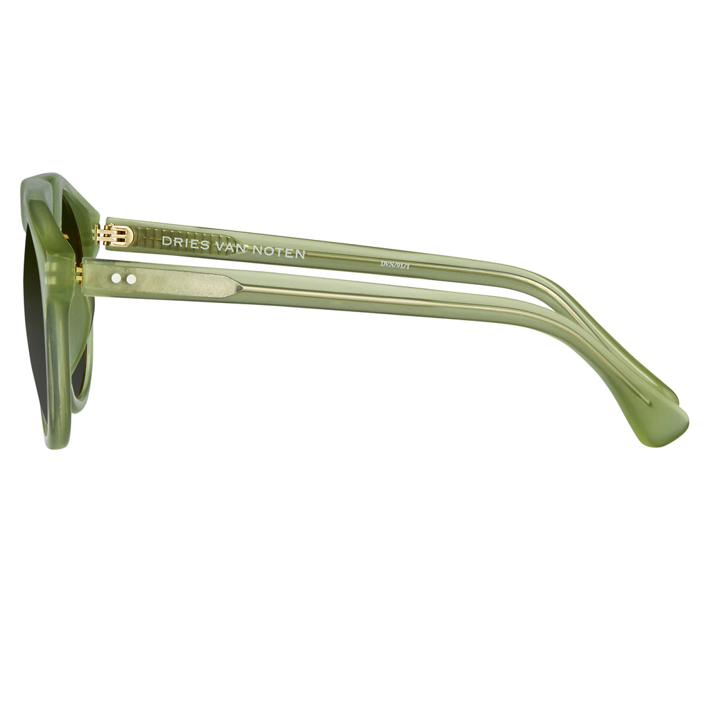 Dries Van Noten Men's Flat Top Grey Sunglasses