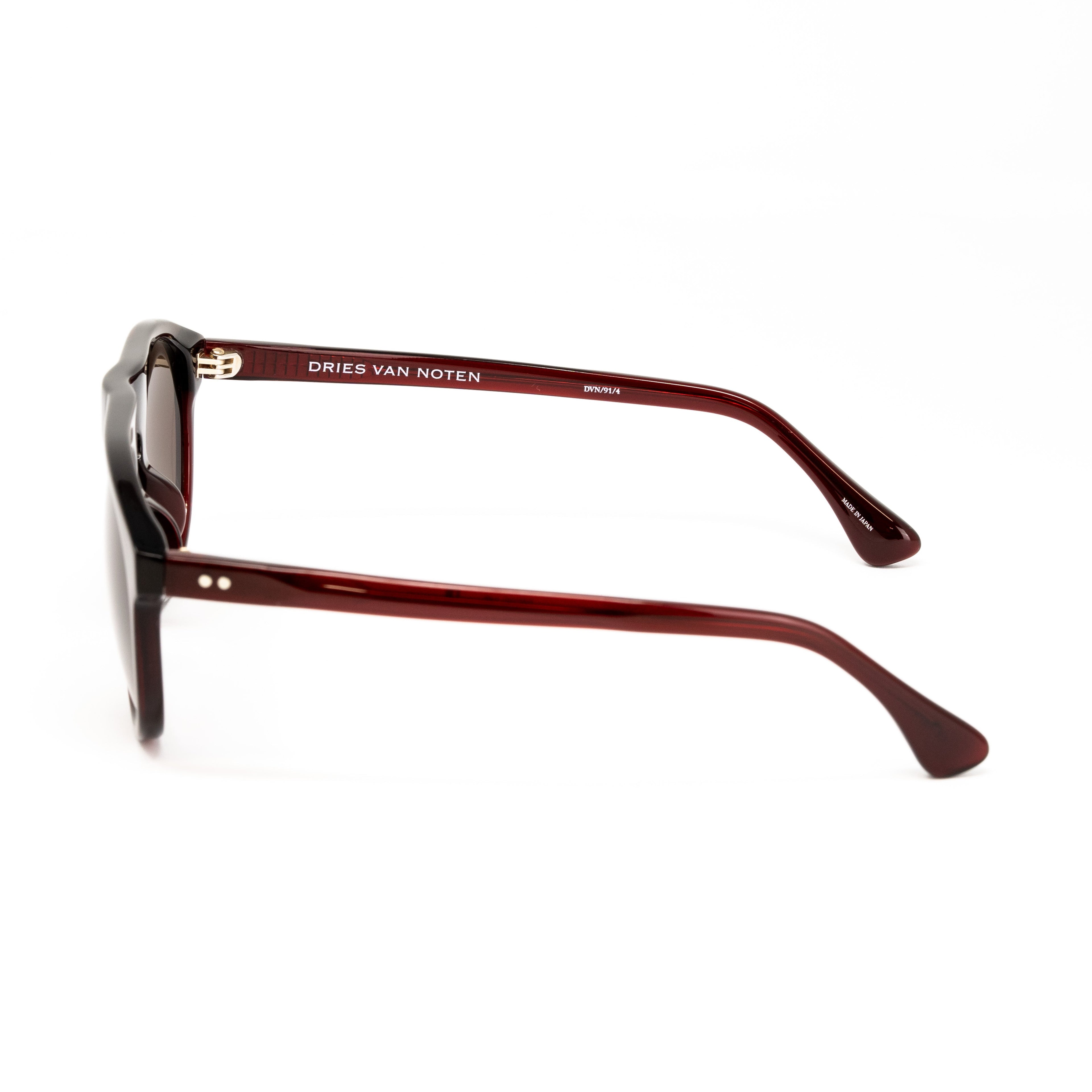 Dries Van Noten x Linda Farrow Burgundy Sunglasses
