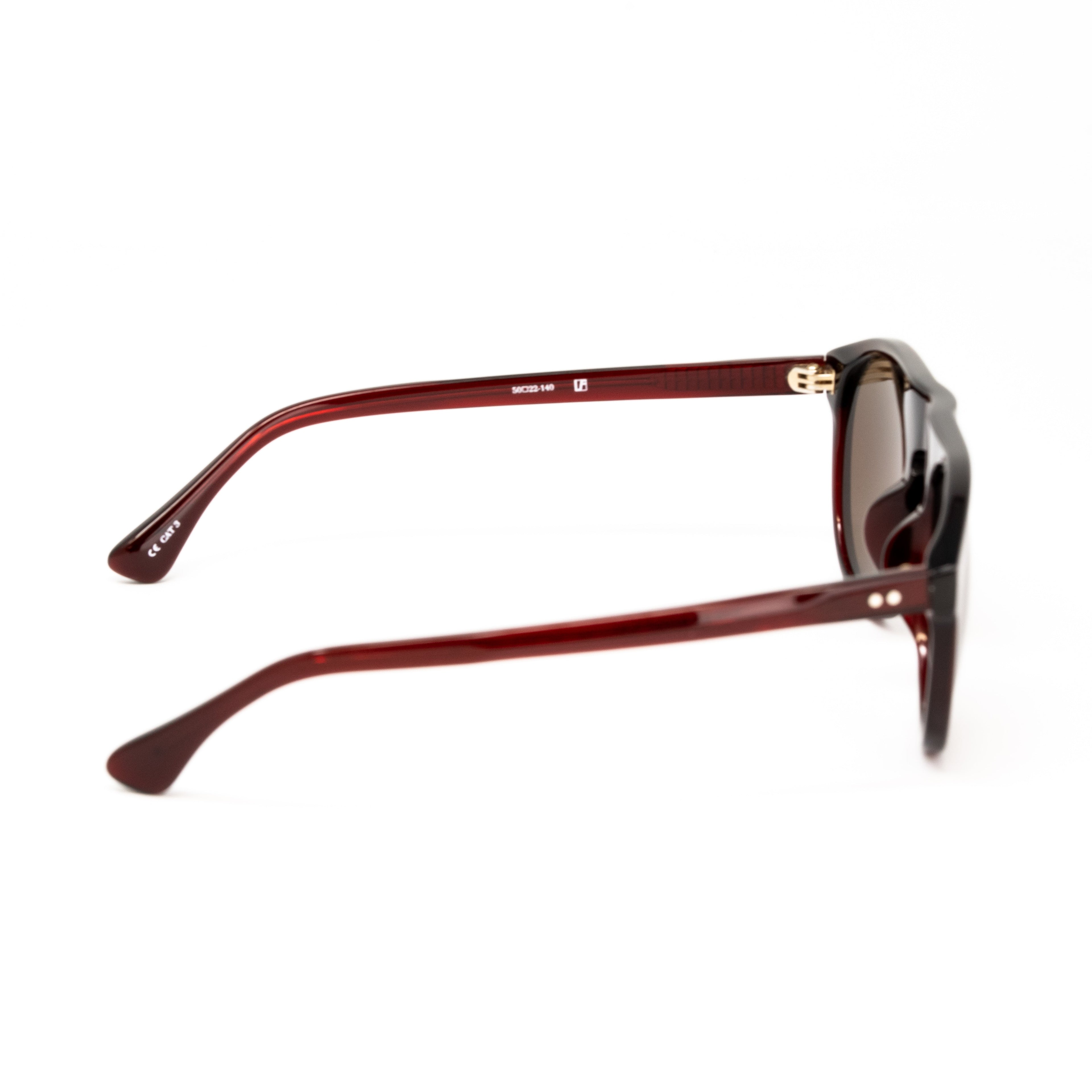 Dries Van Noten x Linda Farrow Burgundy Sunglasses