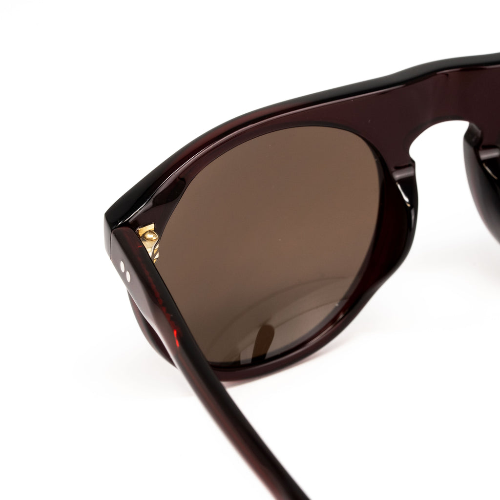 Dries Van Noten x Linda Farrow Burgundy Sunglasses