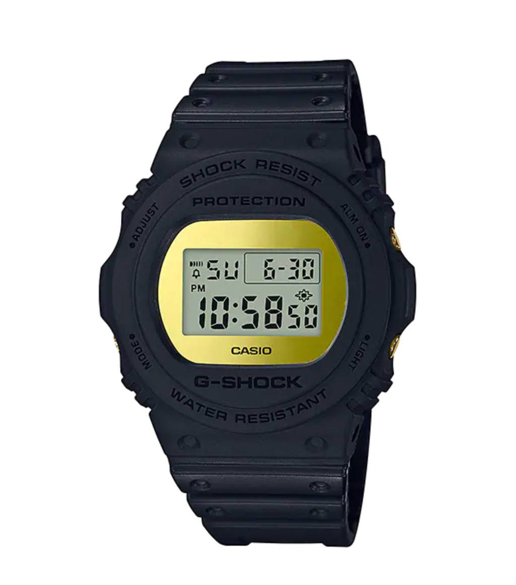 Casio G-Shock Watch Men's Round Metallic Gold Mirror Face
