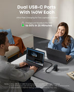 2-Pack Anker Laptop Charger (140W, 4-Port, PD 3.1) with 2-Pack USB-C Cable