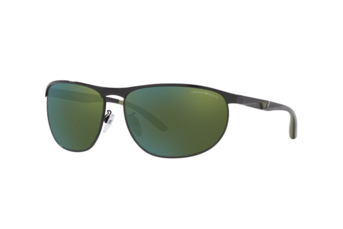 Emporio Armani Men's Sunglasses Wraparound Black/Green