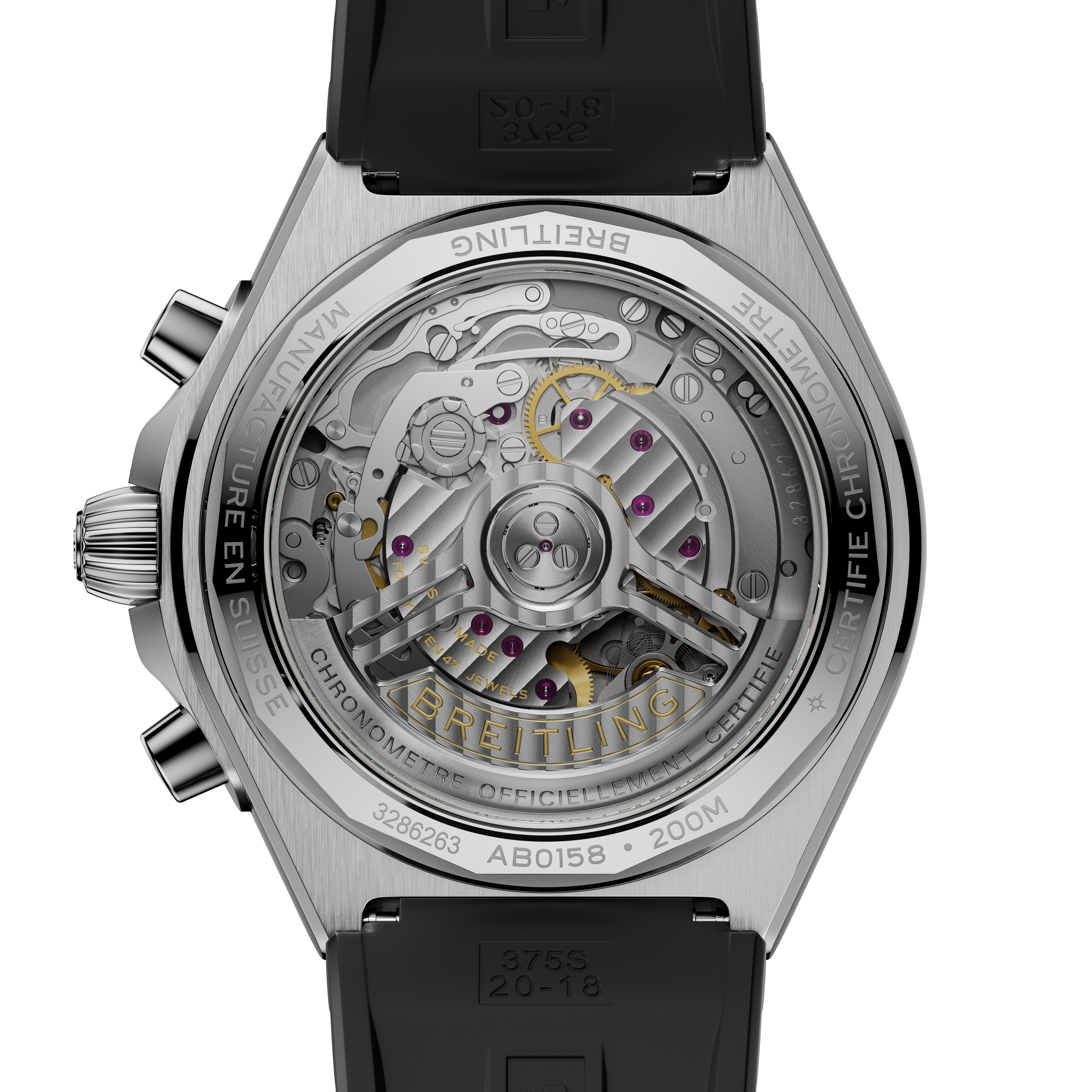 Chronomat B01 42 | 42mm, Stainless Steel, White Dial, Black Strap