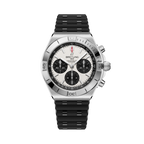 Chronomat B01 42 | 42mm, Stainless Steel, White Dial, Black Strap