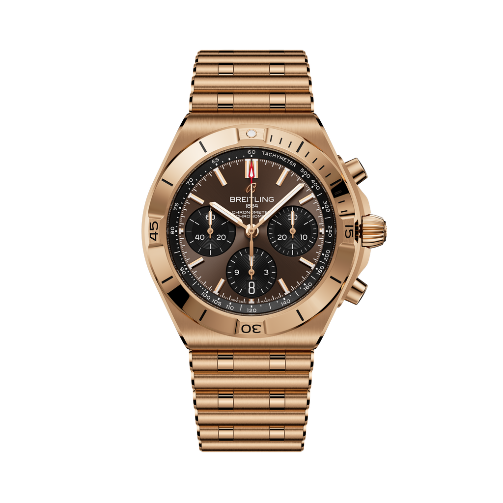 Chronomat B01 42 | 42mm, 18K Red Gold, Brown Dial