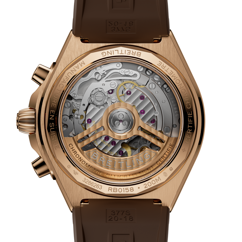 Chronomat B01 42 | 42mm, 18K Red Gold, Brown Dial, Brown Strap