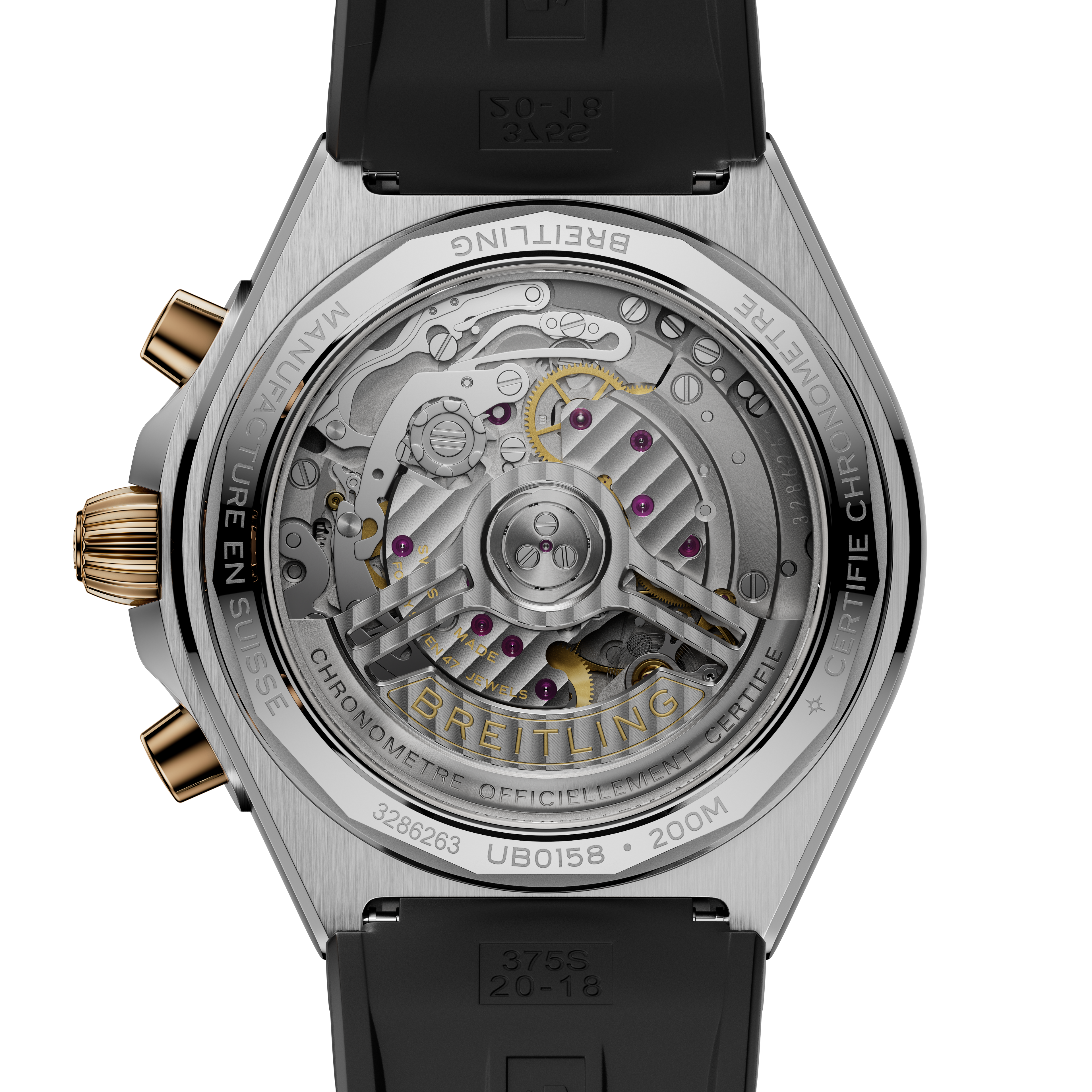 Chronomat B01 42 | 42mm, Two-Tone Stainless Steel & 18K Rose Gold, Grey Dial, Black Strap