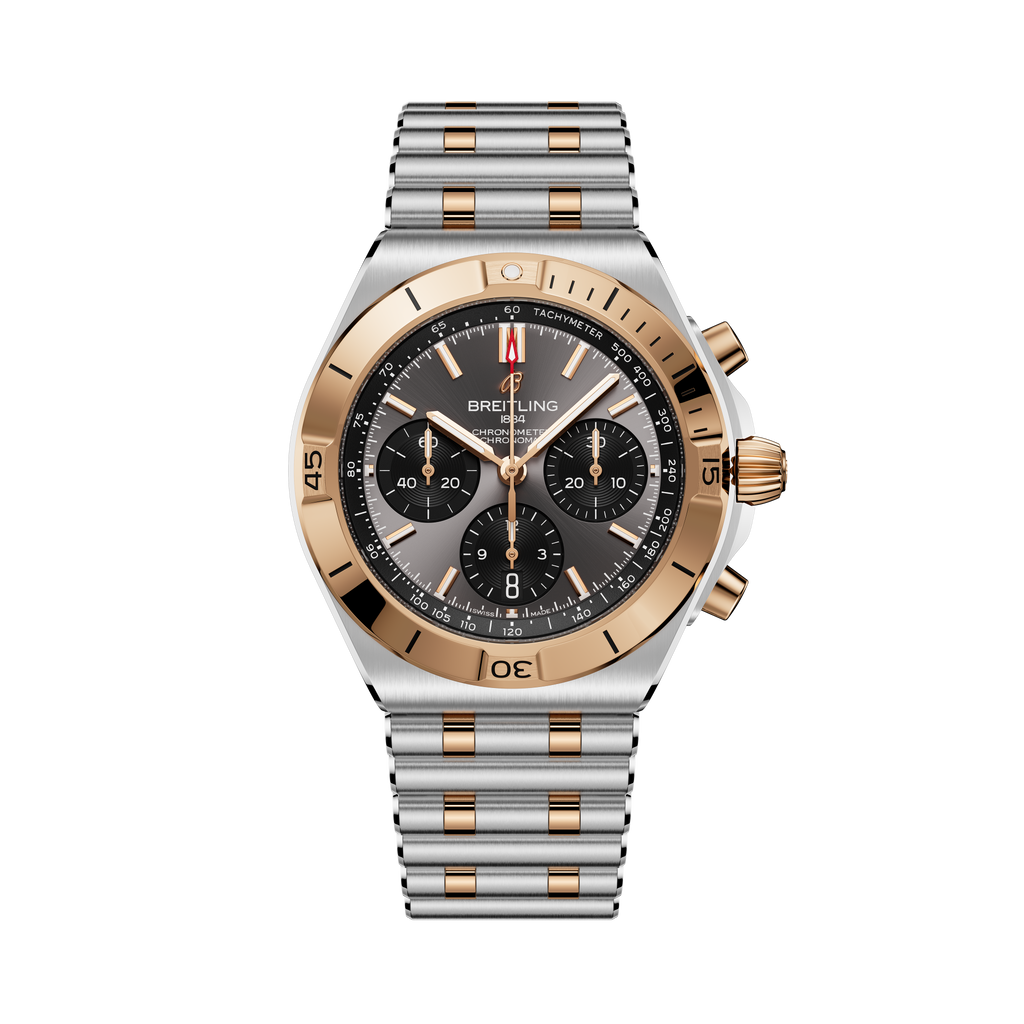 Chronomat B01 42 | 42mm, Two-Tone Stainless Steel & 18K Rose Gold, Grey Dial