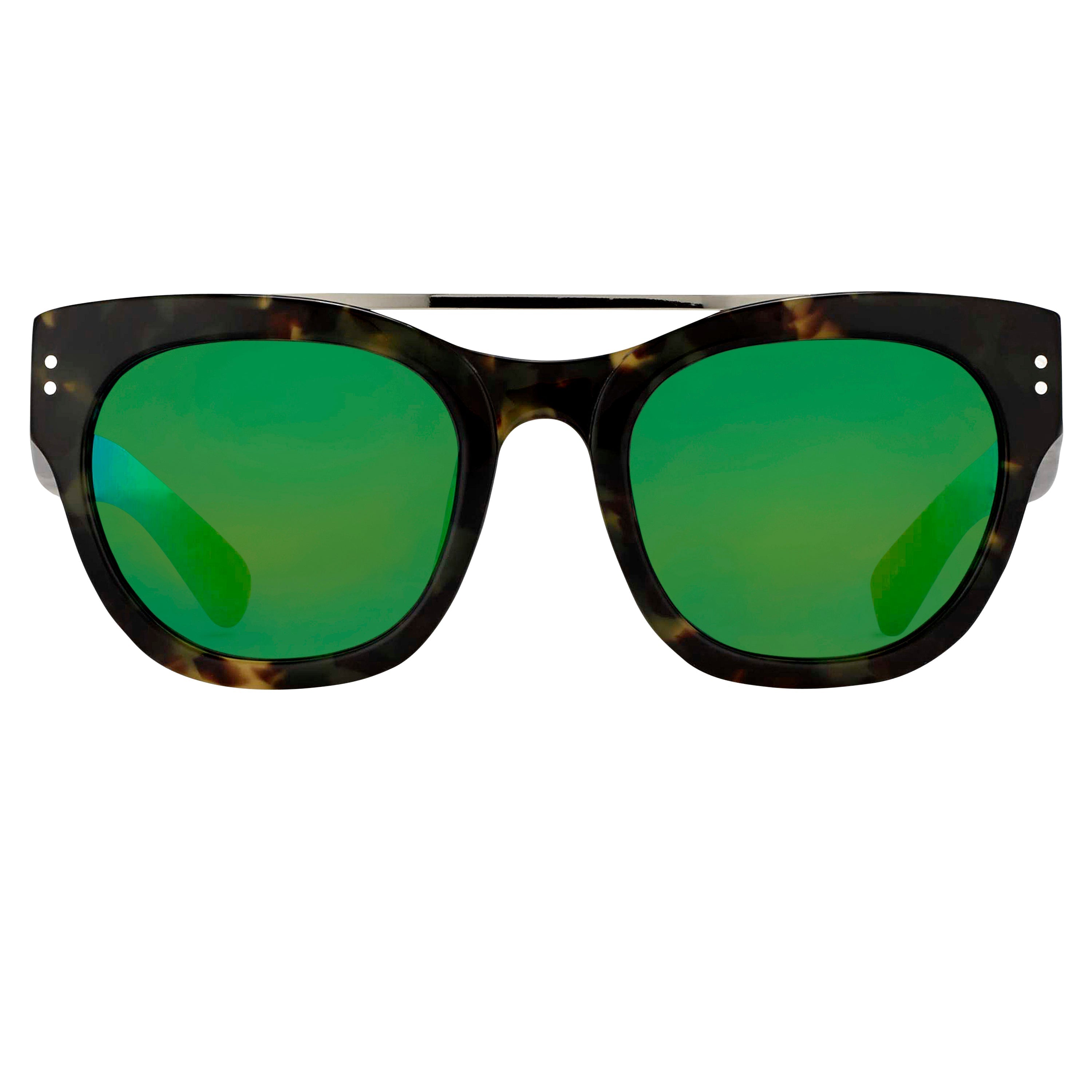 Erdem Unisex Round Green Sunglasses