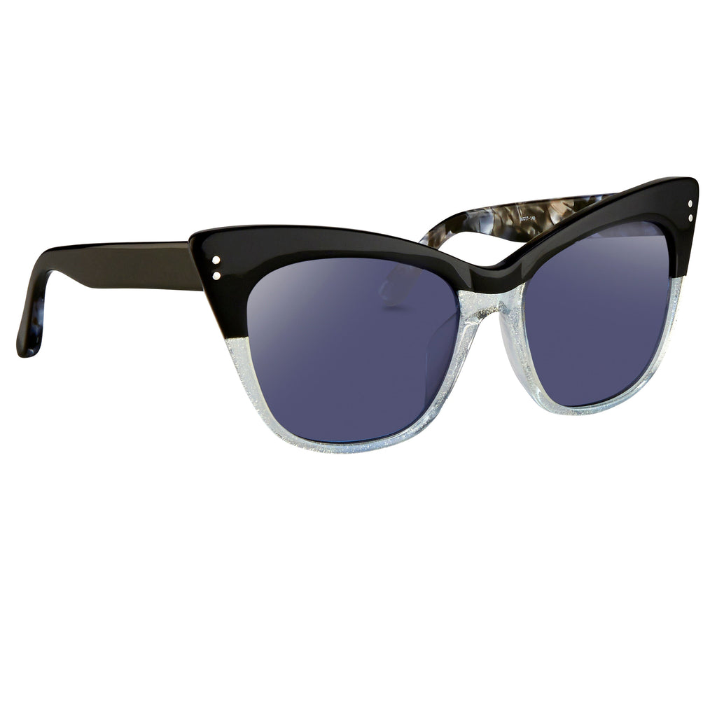 Erdem x Linda Farrow Black/Silver Sunglasses