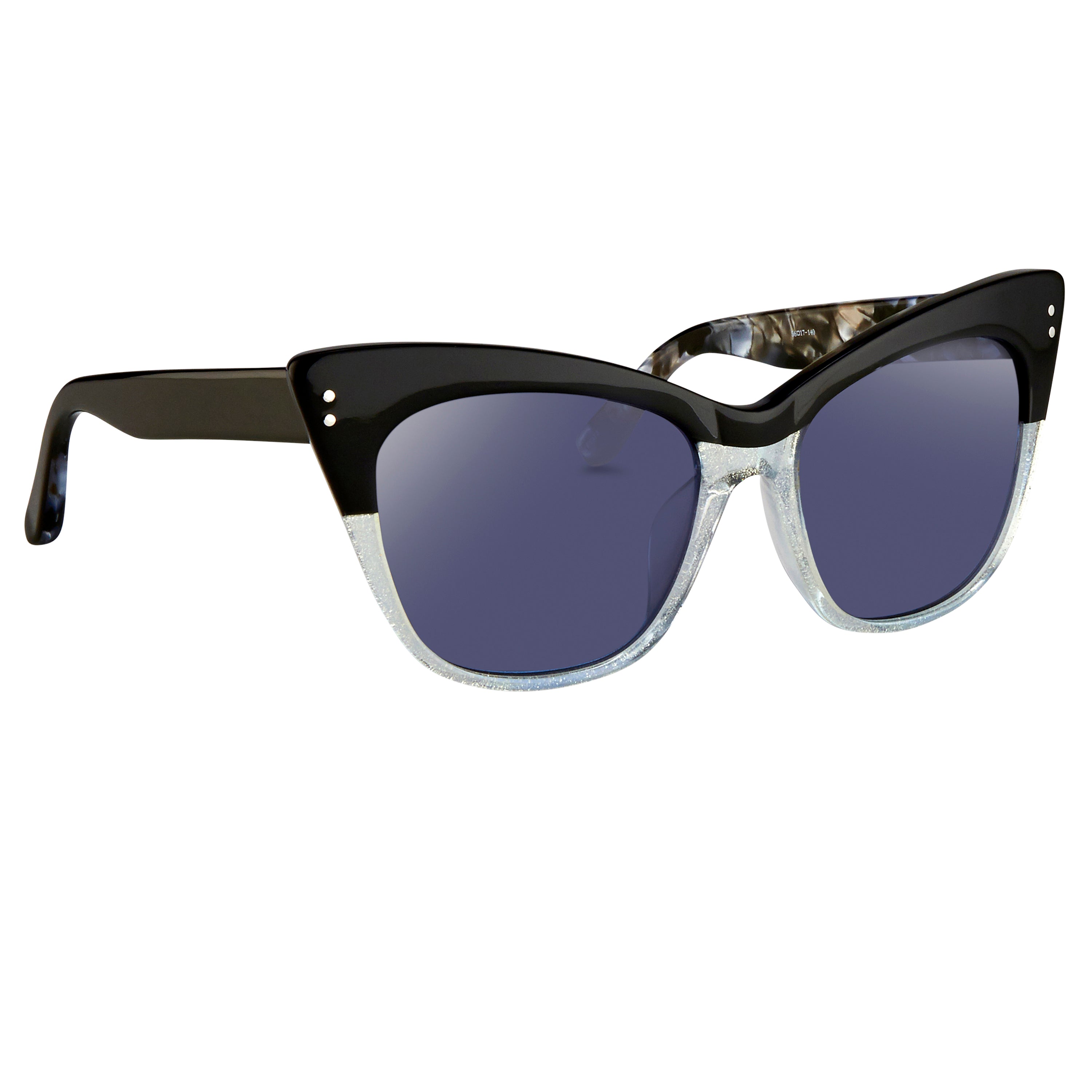 Erdem x Linda Farrow Black/Silver Sunglasses
