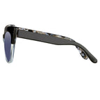 Erdem x Linda Farrow Black/Silver Sunglasses