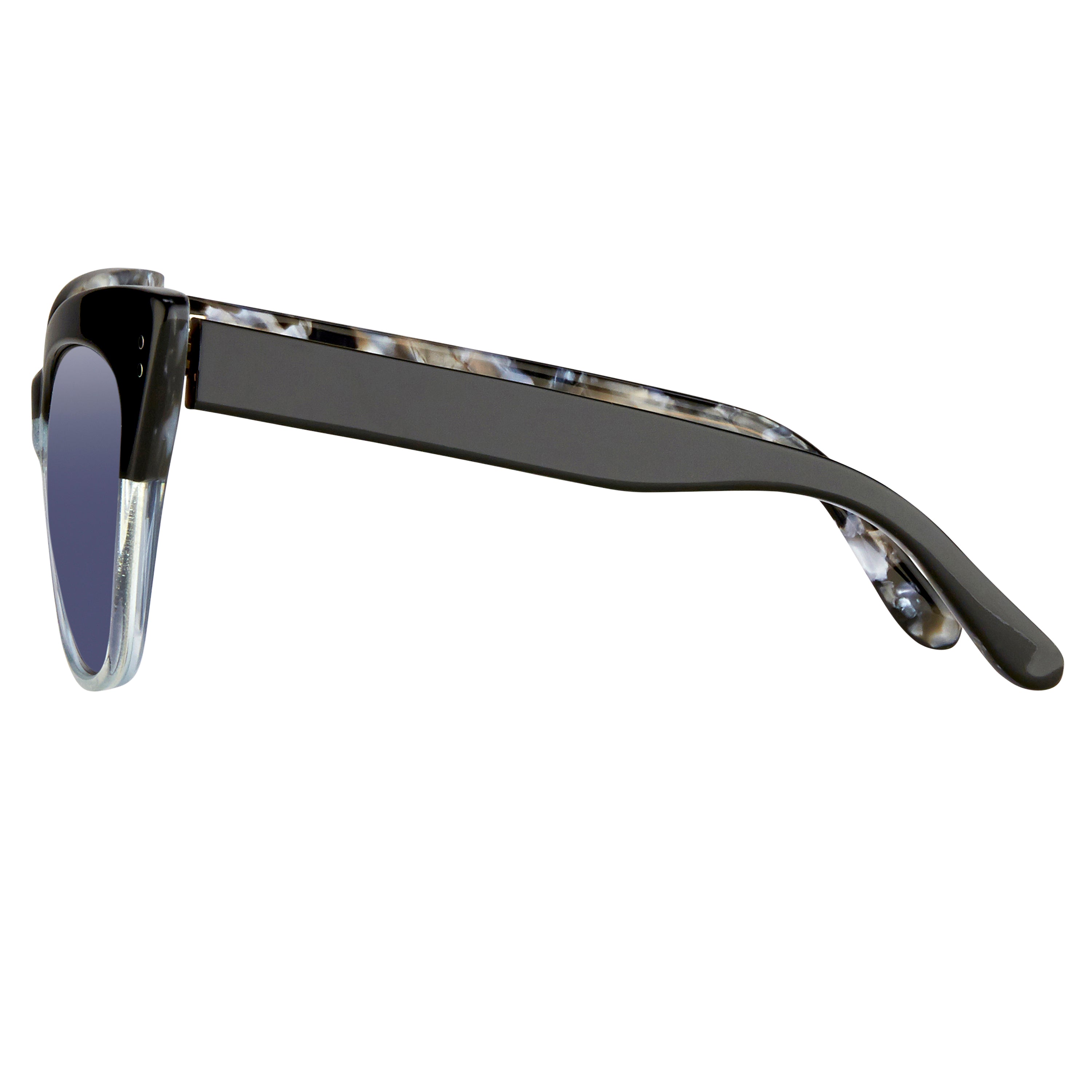 Erdem x Linda Farrow Black/Silver Sunglasses