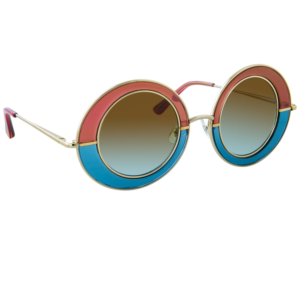 Erdem Ladies Oval Blue Sunglasses