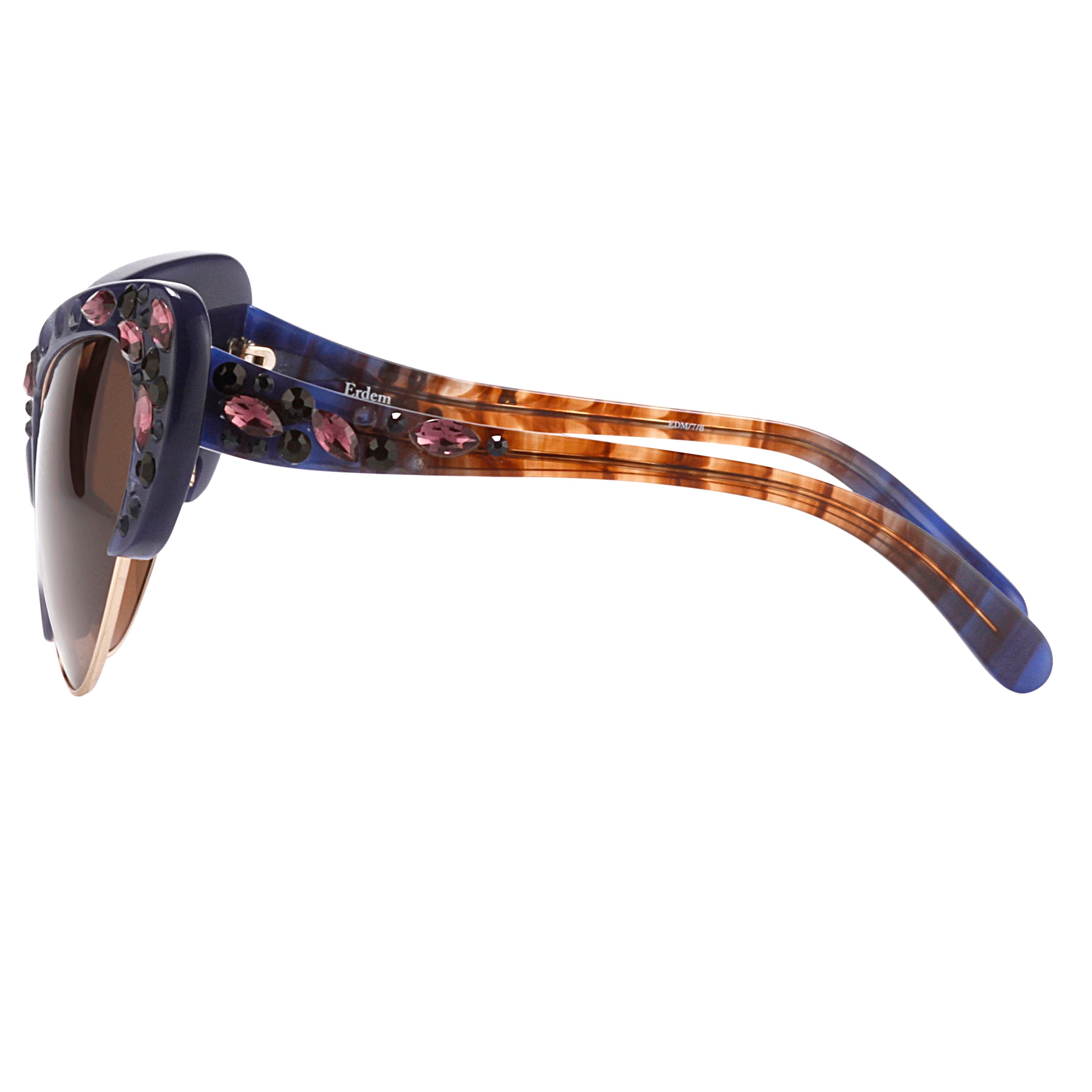 Erdem Ladies Cat Eye Brown Sunglasses