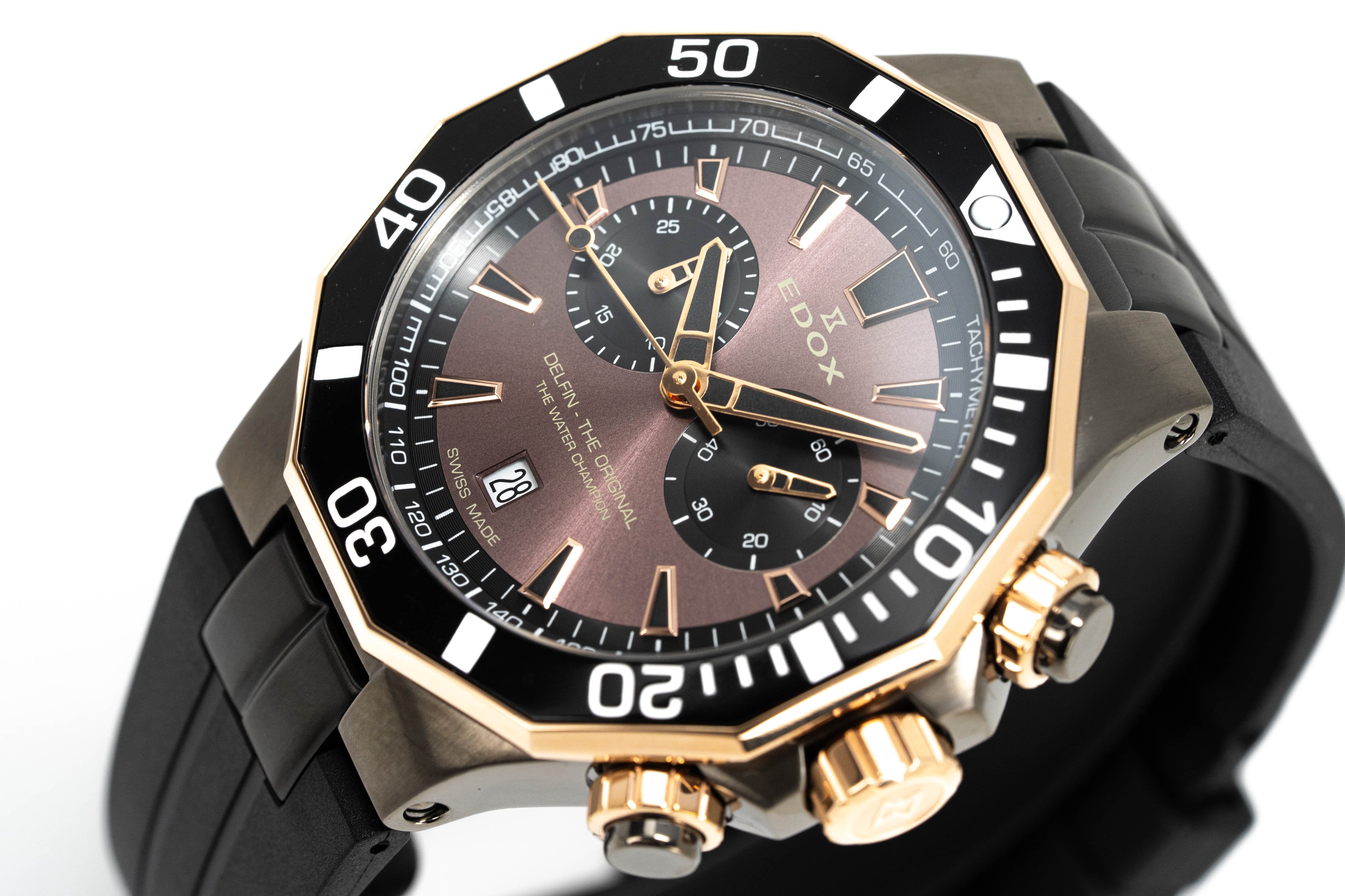 Edox Men's Watch Delfin The Original Chronograph Brown