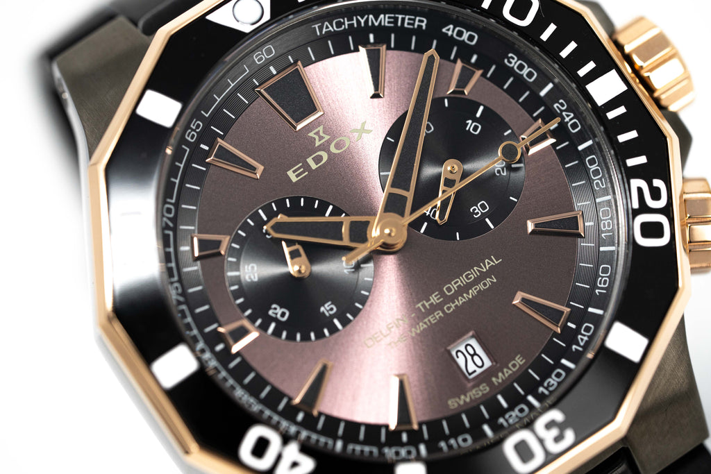 Edox Men's Watch Delfin The Original Chronograph Brown