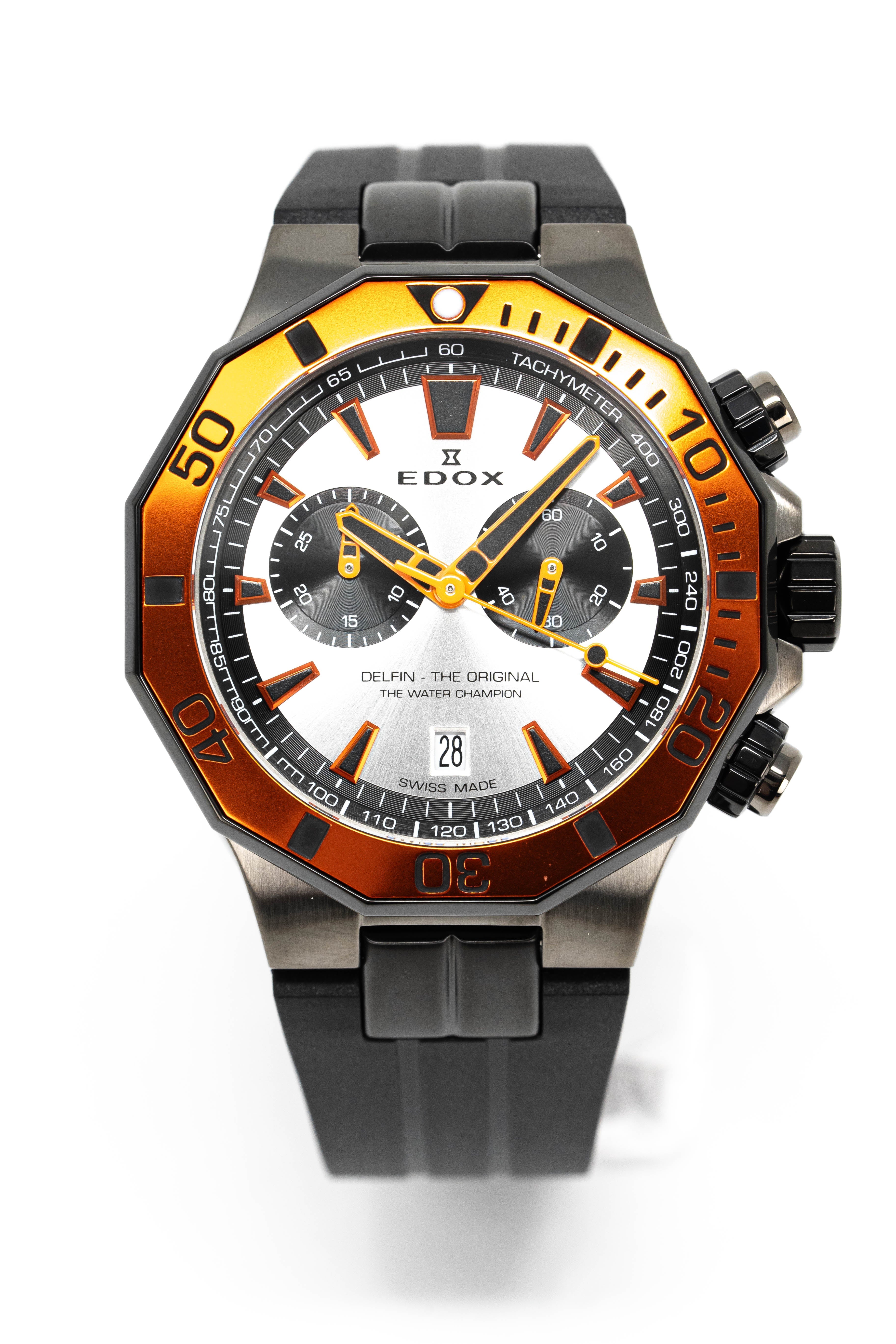 Edox Men's Watch Delfin The Original Chronograph Orange