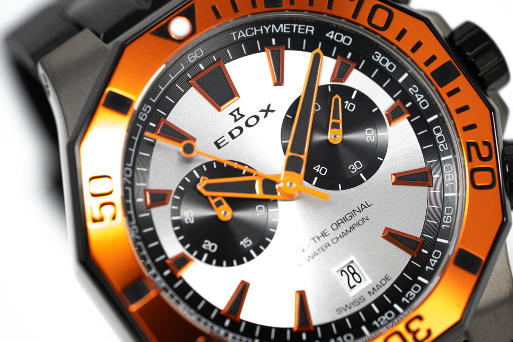 Edox Men's Watch Delfin The Original Chronograph Orange