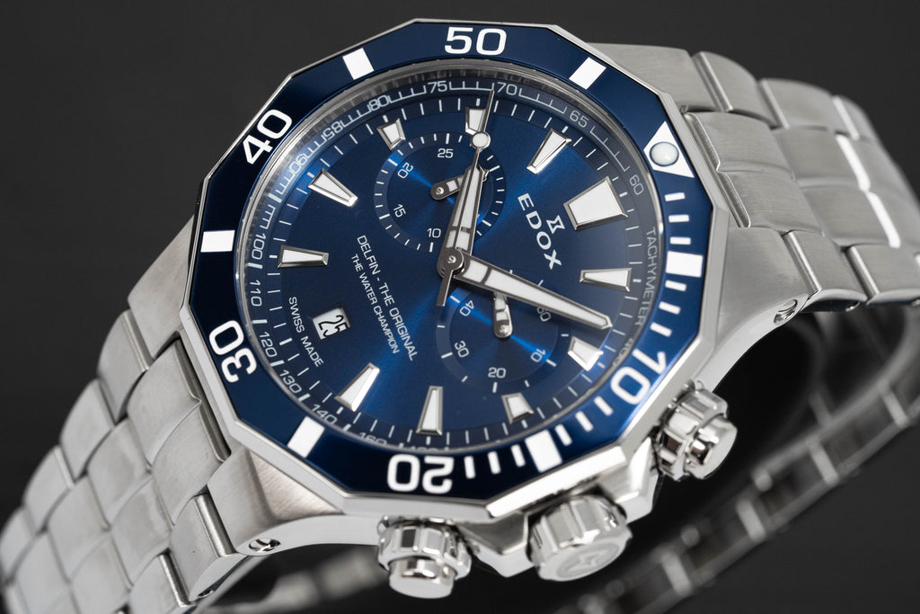 Edox Men's Watch Delfin The Original Chronograph Blue