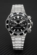 Edox Men's Watch Delfin The Original Chronograph Black Steel
