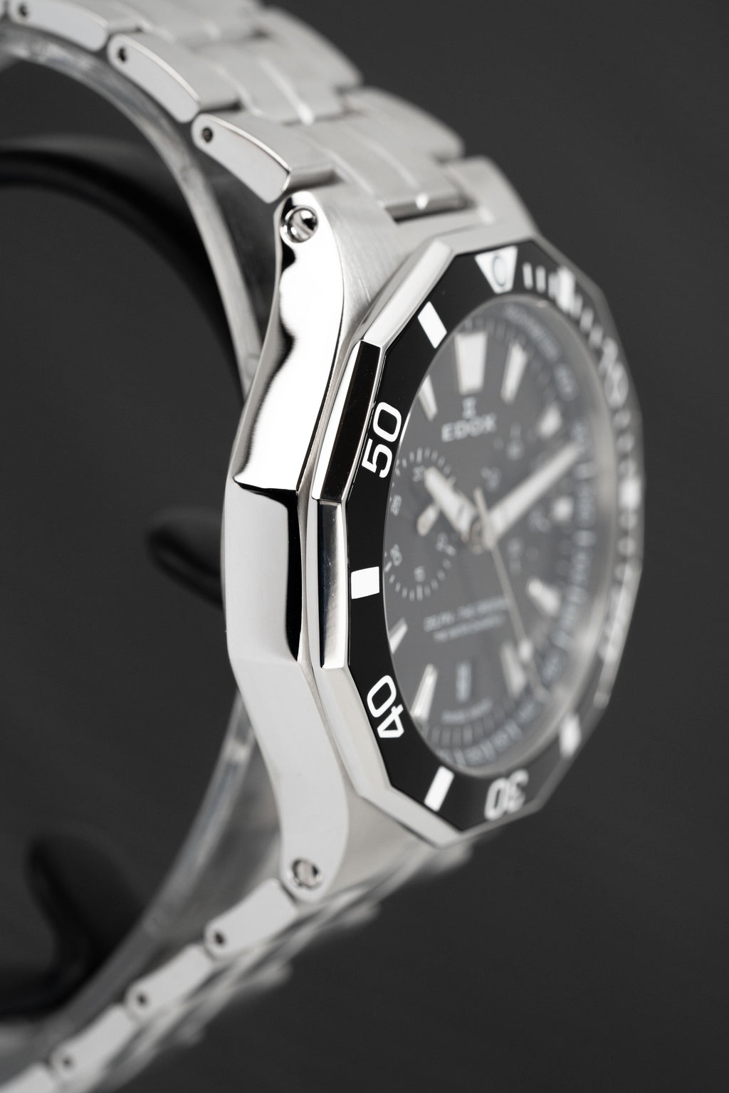 Edox Men's Watch Delfin The Original Chronograph Black Steel