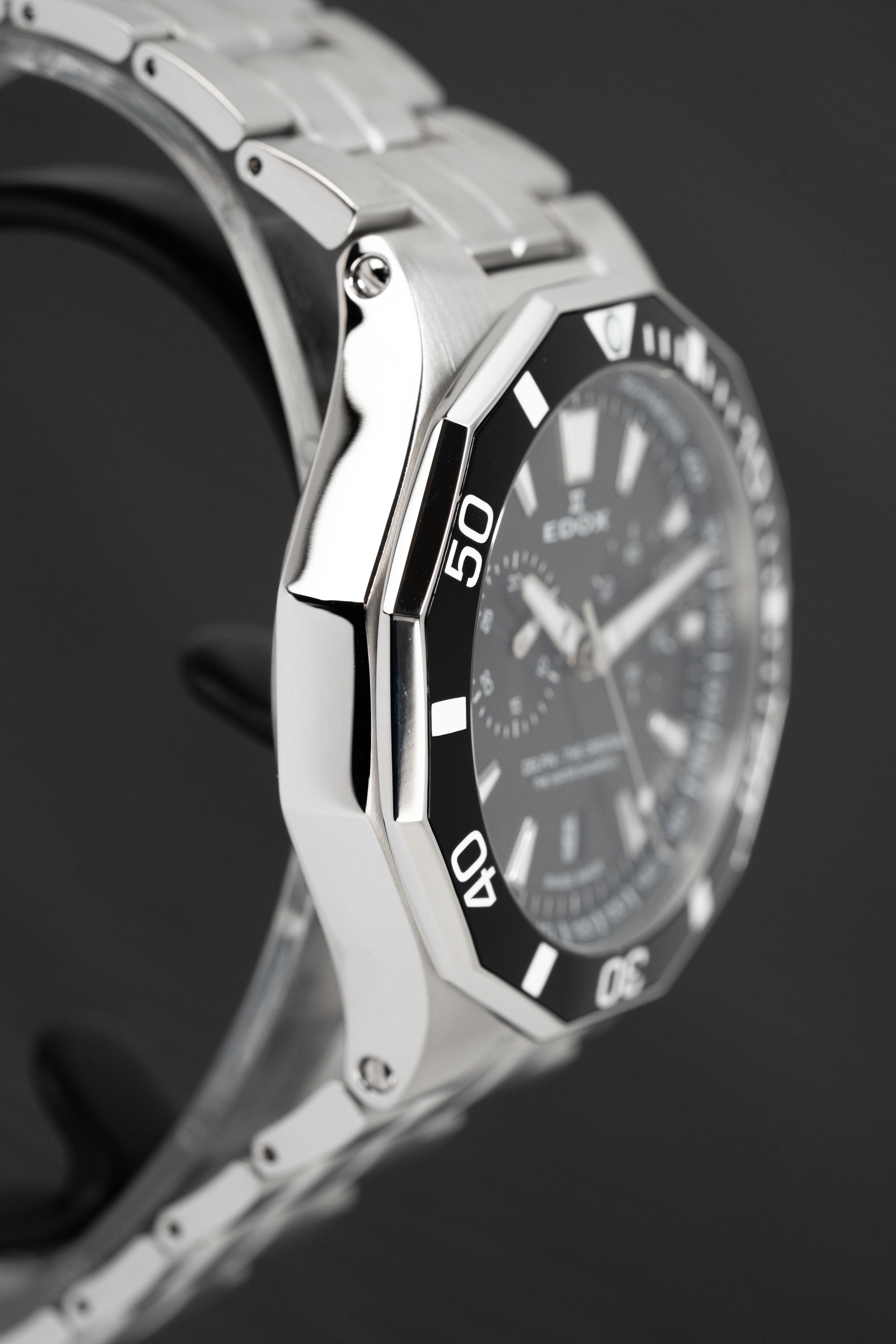 Edox Men's Watch Delfin The Original Chronograph Black Steel