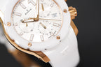 Edox Ladies Chronograph Watch Chronoffshore-1 White and Rose Gold 38mm