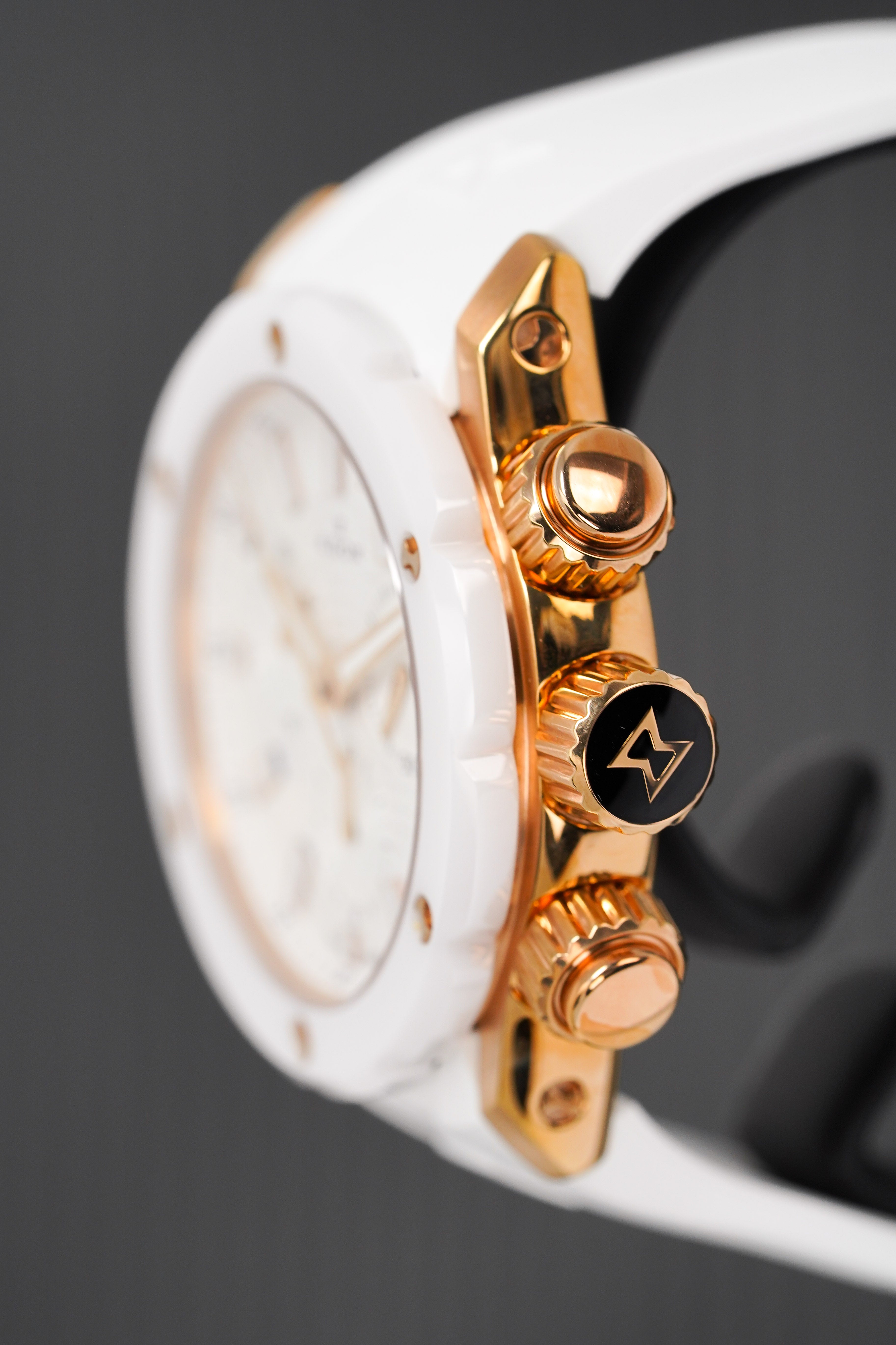 Edox Ladies Chronograph Watch Chronoffshore-1 White and Rose Gold 38mm
