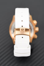 Edox Ladies Chronograph Watch Chronoffshore-1 White and Rose Gold 38mm