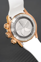 Edox Ladies Chronograph Watch Chronoffshore-1 White and Rose Gold 38mm